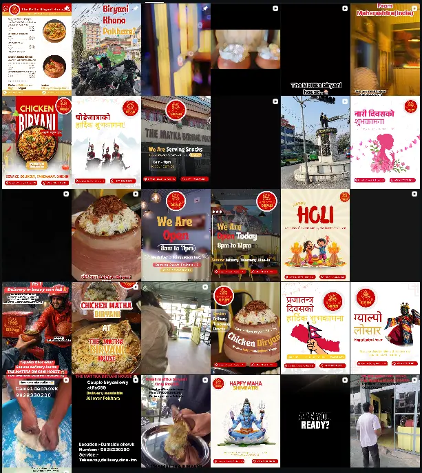 Digital Marketing The Matka Biryani House, Pokhara